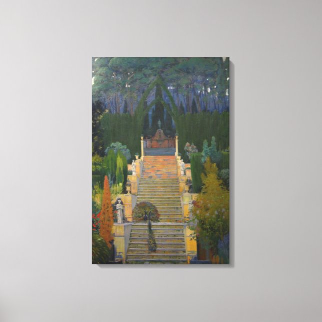 Toile Jardin de Majorque (par Santiago Rusiñol) (Recto)