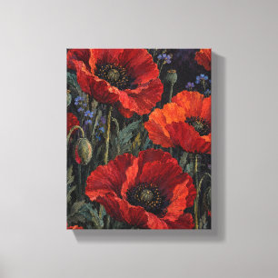 Toile Jardin de pavots de minuit – Peinture florale luna
