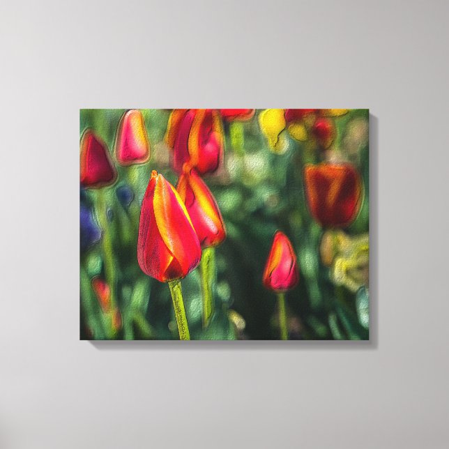 Toile Jardin de tulipes texturé (Recto)