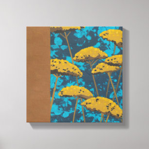 Toile Jardin Golden Yarrow avec Arrière - plan bleu