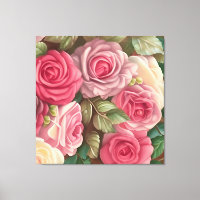 Jardin Rose victorien - Fleurs rose pastel