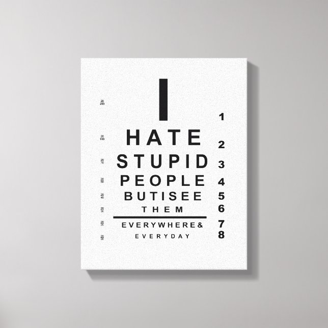 Toile Je déteste les stupides gens (Recto)