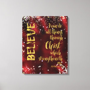 Toile Je Peux Faire Tout Par L'Écriture Christ KJV