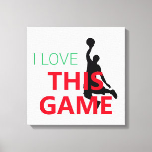 Toile Je suis amoureux du jeu de basket-ball