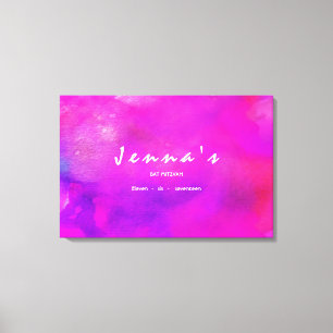 Toile Je suis bat mitzvah FUCHSIA d'AQUARELLE signe