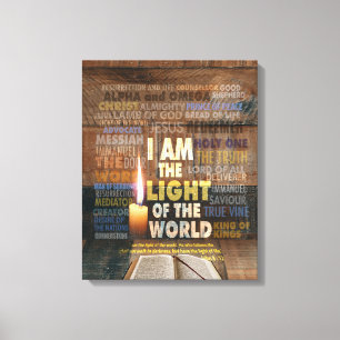 Toile Je suis la Lumière du Monde - Jean 8:12