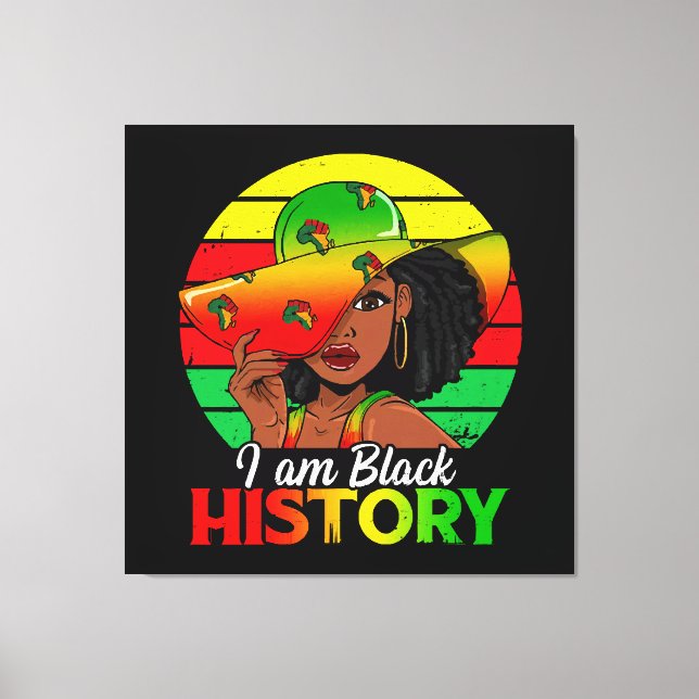 Toile Je Suis Noir Histoire Amérique Africaine (Recto)