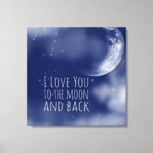 Toile Je t'aime à la lune et au dos