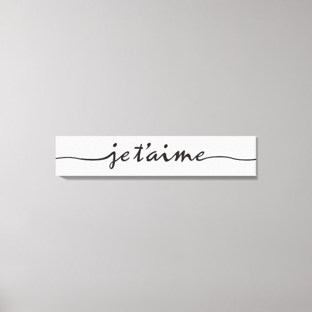 Toile je t'aime - Je t'aime en français - noir (Recto)