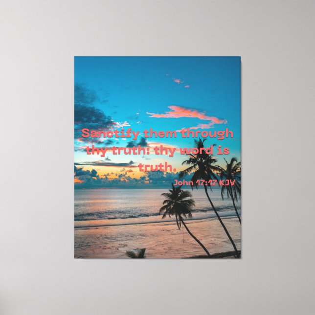 Toile Jean 17:17 Bible Verse Écriture KJV Canvas Pic (Recto)