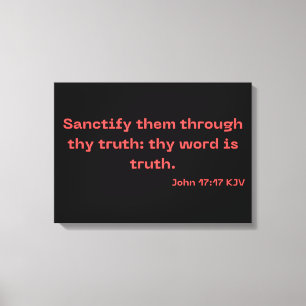 Toile Jean 17:17 Bible Verse Écriture KJV Wall Art