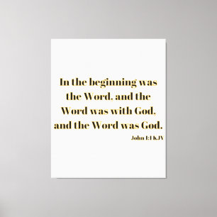 Toile Jean 1:1 Écriture biblique KJV Canvas Wall Art