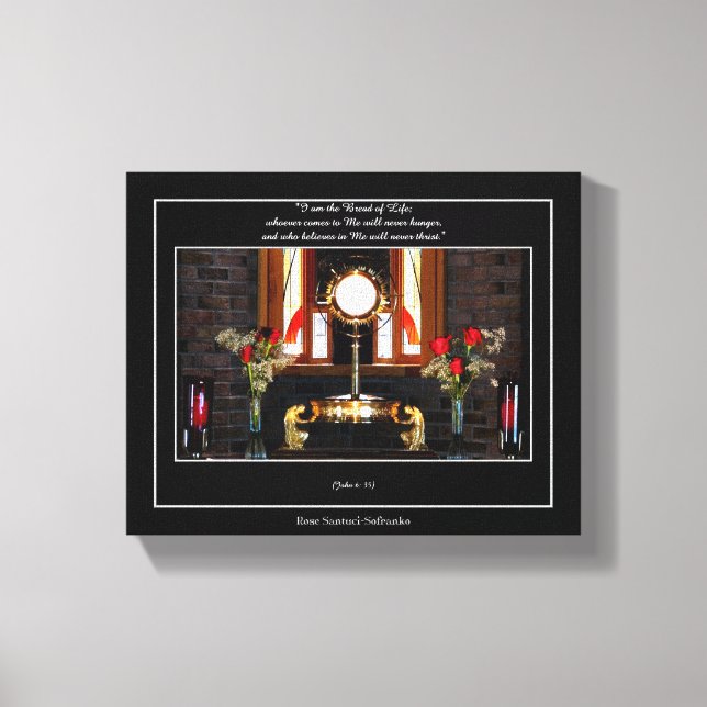Toile Jean 6:35 Eucharistie "JE SUIS Le Pain de Vie..." (Recto)
