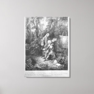 Toile Jean Antoine Watteau et Monsieur d'ami