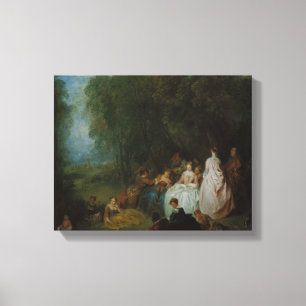 Toile Jean-Antoine Watteau - Réunion pastorale