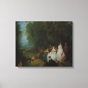Toile Jean-Antoine Watteau - Réunion pastorale