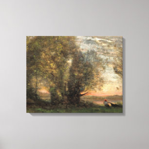 Toile Jean-Baptiste-Camille Corot - Le pêcheur