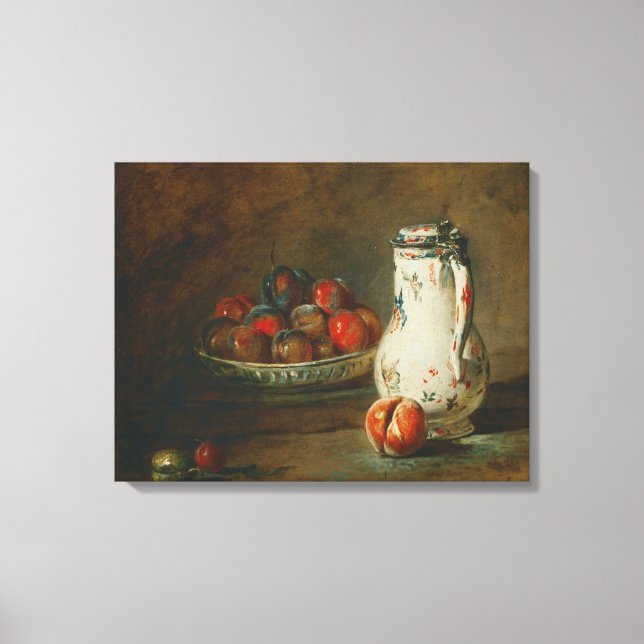 Toile Jean-Baptiste Simeon Chardin - Un bol de prunes (Recto)