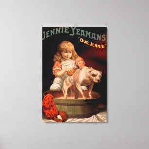 Toile Jennie Yeamans chien de lavage de fille de "notre