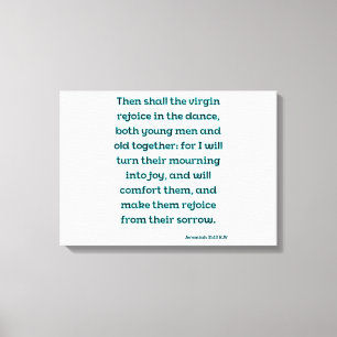 Toile Jérémie 31:13 Bible Verse KJV Wall Art