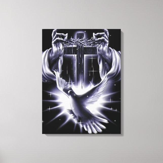 Toile Jésus-Christ Couronne d'épines et de colombe (Recto)
