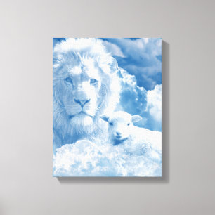 TOILE JÉSUS L'AGNEAU ET JÉSUS LE LION