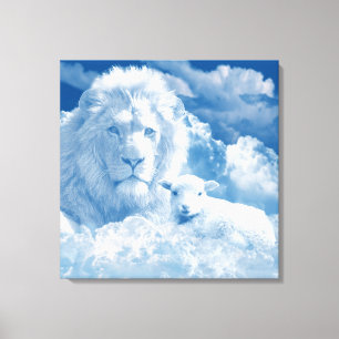 TOILE JÉSUS L'AGNEAU ET JÉSUS LE LION