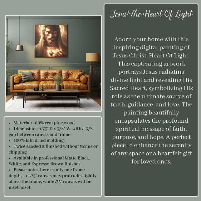TOILE JÉSUS LE COEUR DE LA LUMIÈRE (Créateur téléchargé)