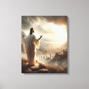 Toile Jésus Lumière éternelle brille la porte du Ciel