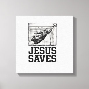 Toile Jesus Sauve Gardien de Football T-Shirt Gravure Vi