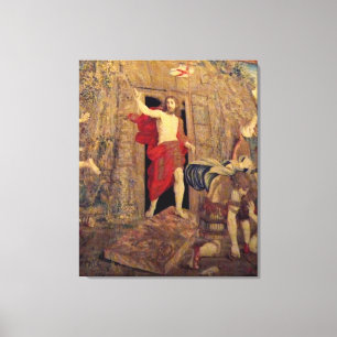 Toile Jésus sur la tapisserie de résurrection à Vatic