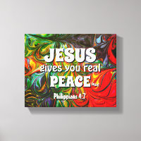 JÉSUS VOUS DONNE UNE VRAIE PAIX Vert Abstrait