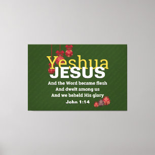 Toile JÉSUS WORD EST DEVENU FLEURI Noël Christian