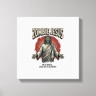 Toile Jésus zombie gravure vintage design de t-shirt drô