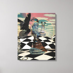 Toile Jeu d'échecs surréaliste