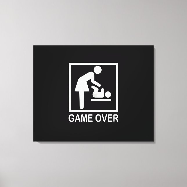 Toile Jeu sur maman Signal humoristique (Recto)