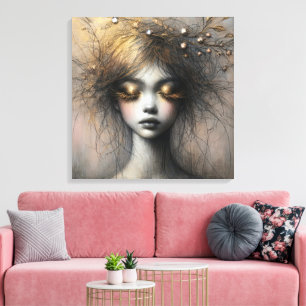 Toile Jeune Femme Aux Cils D'Or