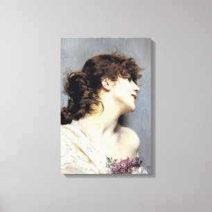 Toile Jeune femme souriante (par Giovanni Boldini)
