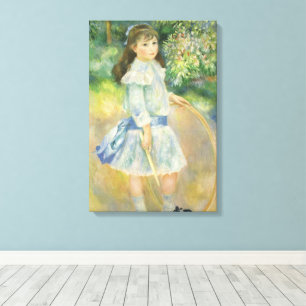 Toile Jeune fille au cerceau de Pierre Renoir, Vintage F
