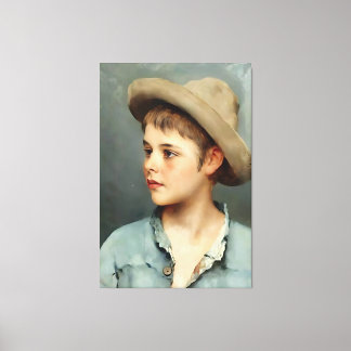 Toile Jeune garçon au chapeau de paille par Eugène de Bl