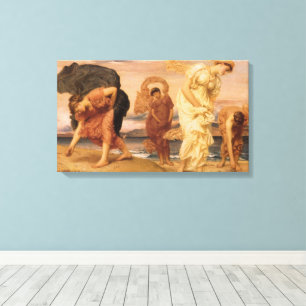 Toile Jeunes Filles Grecques ramassant des galets by Lor