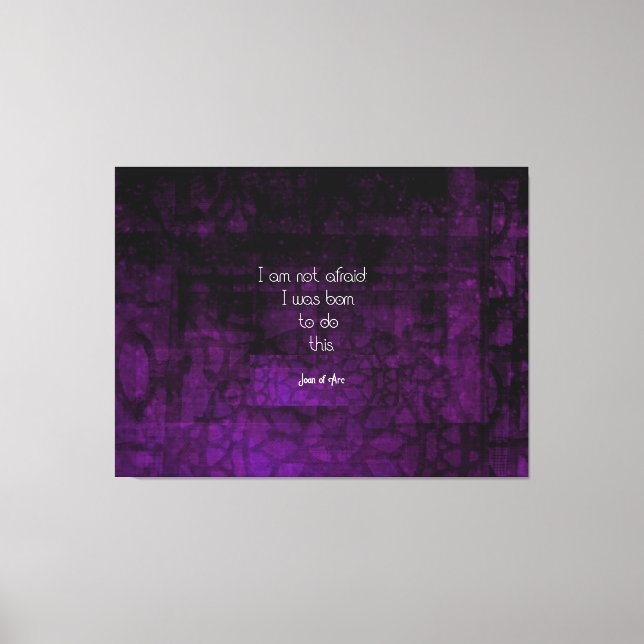 Toile Joan de Arc Inspirant Citation sur la peur (Recto)