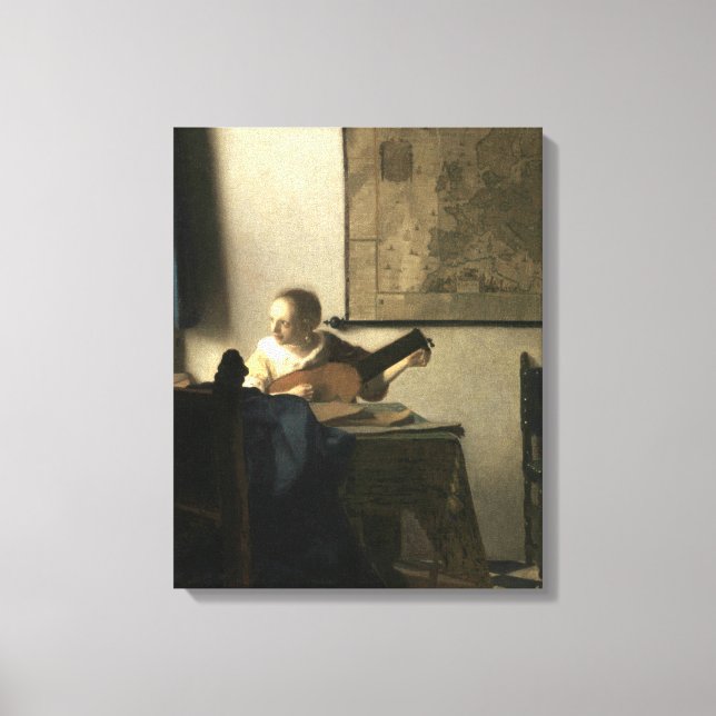 Toile Johannes Vermeer Femme avec un trait (Recto)