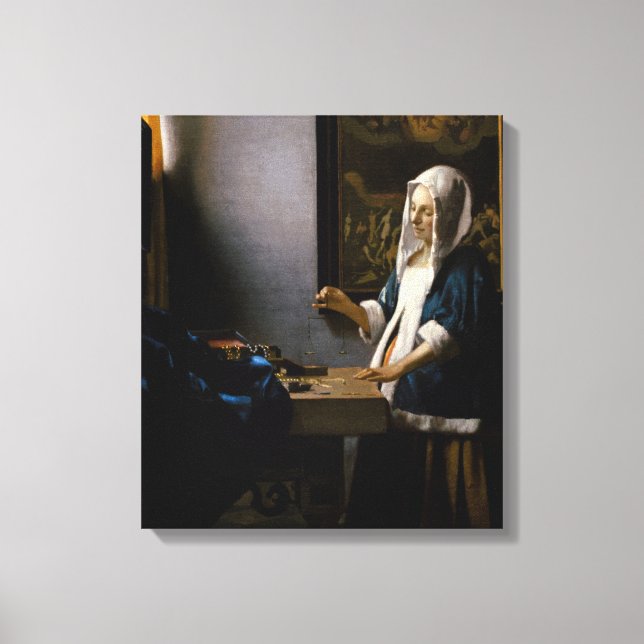 Toile Johannes Vermeer - Femme tenant un équilibre (Recto)