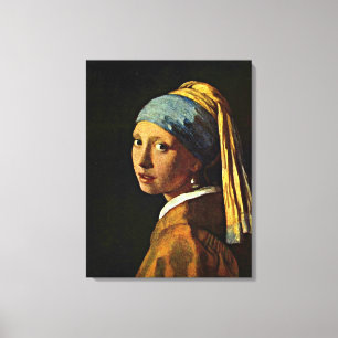 Toile Johannes Vermeer - Fille avec une oreille perle