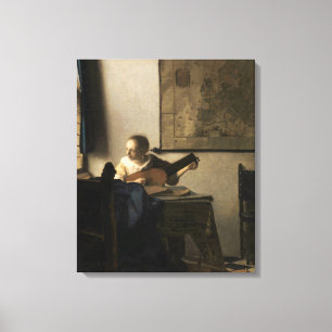 Toile Johannes Vermeer - Jeune Femme avec un Luth