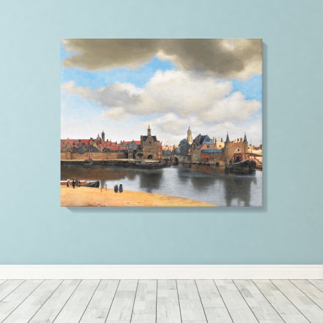 Toile Johannes Vermeer, van Deft, Vue de Delft (Insitu (Plancher de Bois))
