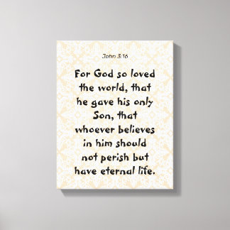 Toile John 3 : 16 | Citations bibliques motivationnelles