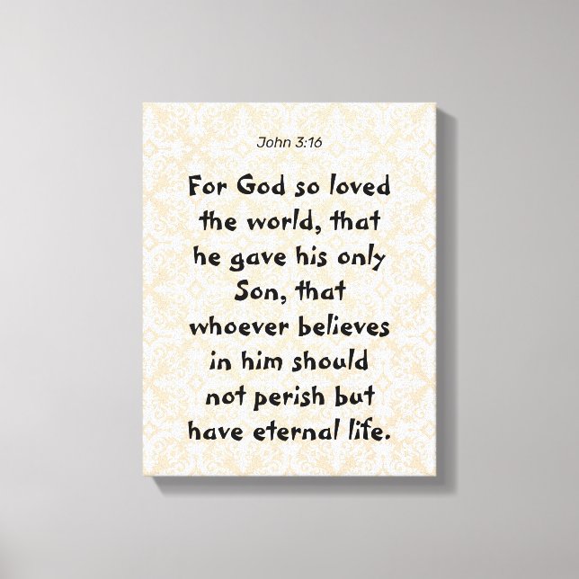 Toile John 3 : 16 | Citations bibliques motivationnelles (Recto)
