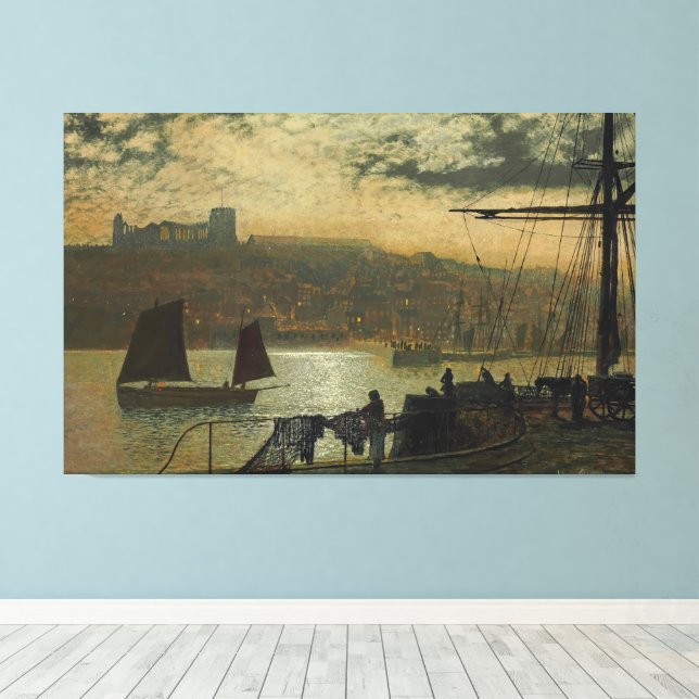 Toile John Atkinson Grimshaw - Whitby Abbey And Church (Insitu (Plancher de Bois))